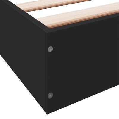 vidaXL Bed Frame without Mattress Black 100x200 cm Engineered Wood