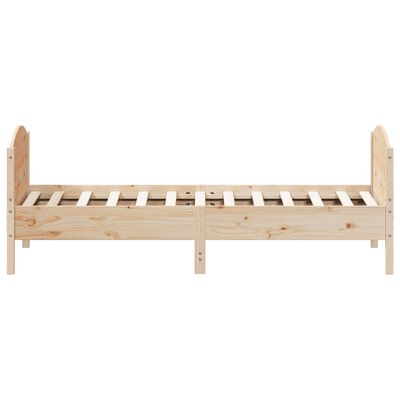 vidaXL Bed Frame without Mattress 75x190 cm Small Single Solid Wood Pine