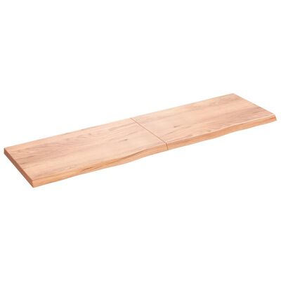 vidaXL Wall Shelf Light Brown 220x60x(2-6) cm Treated Solid Wood Oak