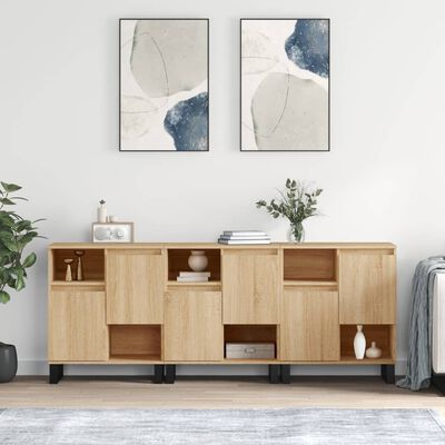 vidaXL Sideboards 3 pcs Sonoma Oak Engineered Wood