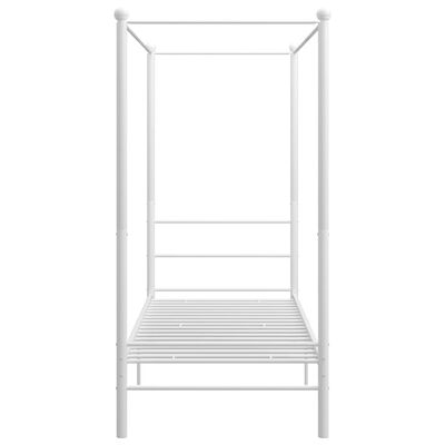 vidaXL Canopy Bed Frame without Mattress White Metal 100x200 cm