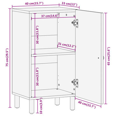 vidaXL Side Cabinet 40x33x75 cm Solid Wood Mango