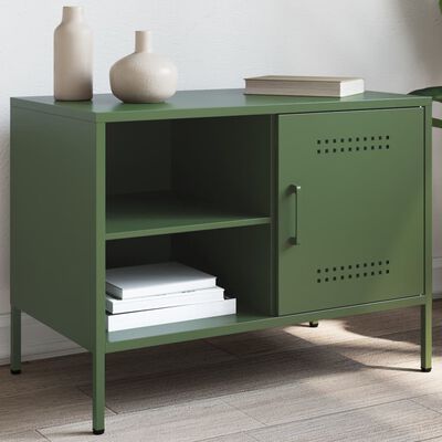 vidaXL TV Cabinet Olive Green 68x39x50.5 cm Steel