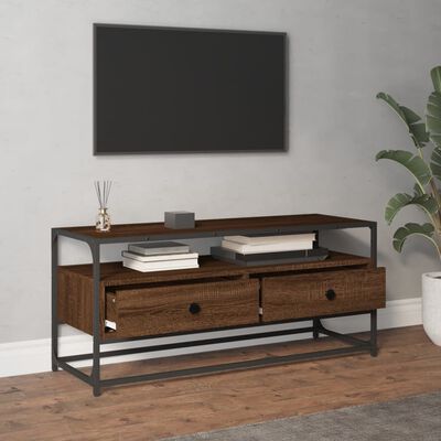 vidaXL TV Cabinet Brown Oak 100x35x45 cm Engineered Wood