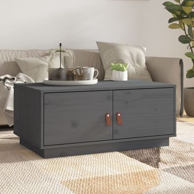 vidaXL Coffee Table Grey 80x50x35 cm Solid Wood Pine