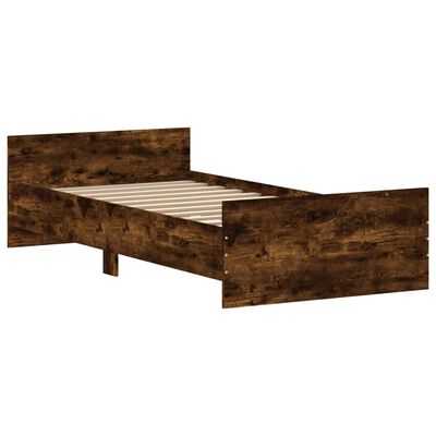 vidaXL Bed Frame without Mattress Smoked Oak 90x200 cm Engineered Wood