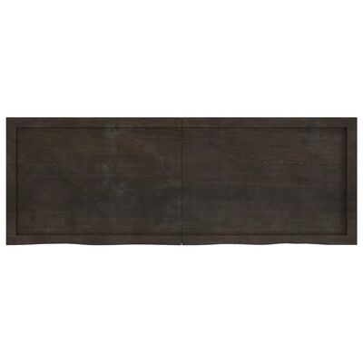 vidaXL Wall Shelf Dark Brown 140x50x(2-4) cm Treated Solid Wood Oak