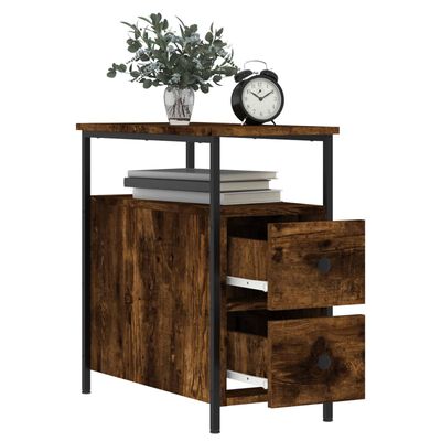 vidaXL Bedside Cabinets 2 pcs Smoked Oak 30x60x60 cm Engineered Wood