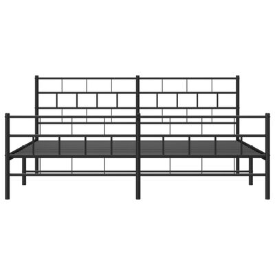 vidaXL Metal Bed Frame without Mattress with Footboard Black 183x213 cm