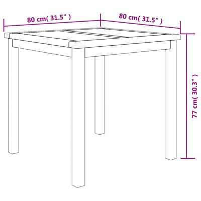 vidaXL 5 Piece Garden Dining Set Solid Wood Teak