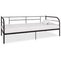 vidaXL DayBed Frame without Mattress Black Metal 90x200 cm