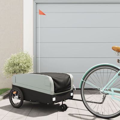 vidaXL Bike Trailer Black and Grey 45 kg Iron