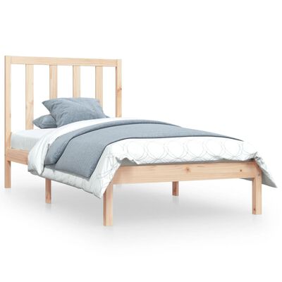 vidaXL Bed Frame without Mattress Solid Wood Pine 90x190 cm Single