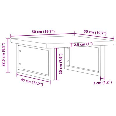 vidaXL Basin Shelf Wall Mounted Steel and Solid Wood Oak