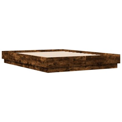 vidaXL Bed Frame without Mattress Smoked Oak 140x190 cm