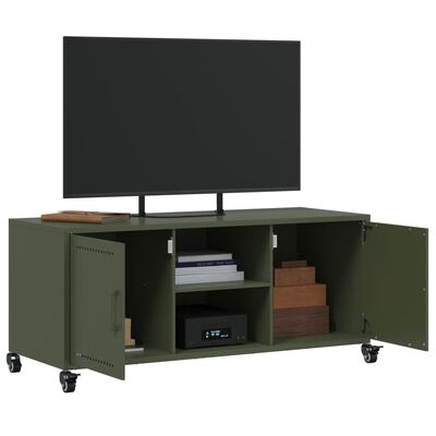 vidaXL TV Cabinet Olive Green 100.5x39x43.5 cm Steel