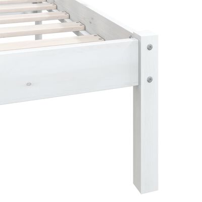 vidaXL Bed Frame without Mattress White Solid Wood 140x190 cm