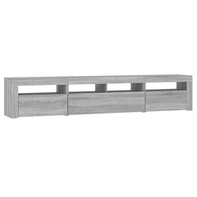 vidaXL TV Cabinet with LED Lights Grey Sonoma 210x35x40 cm