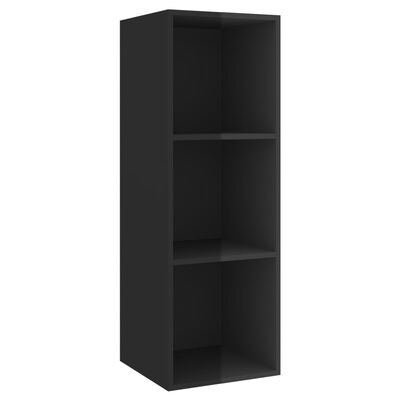 vidaXL 3 Piece TV Cabinet Set High Gloss Black Engineered Wood