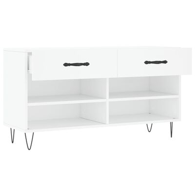 vidaXL Shoe Bench White 102x35x55 cm Engineered Wood