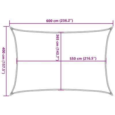 vidaXL Sun Shade Sail Sand 6x4 m 100% Polyester Oxford