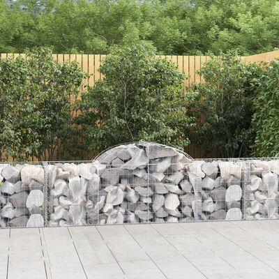 vidaXL Arched Gabion Baskets 10 pcs 200x50x60/80 cm Galvanised Iron