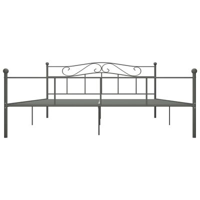 vidaXL Bed Frame without Mattress Grey Metal 180x200 cm Super King