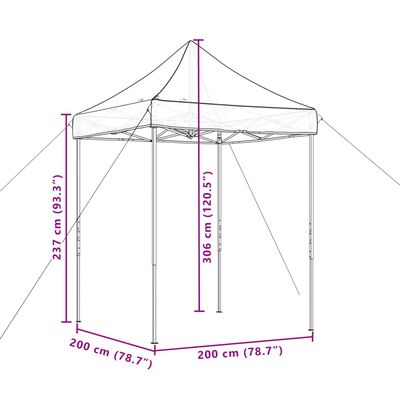 vidaXL Foldable Party Tent Pop-Up Black 200x200x306 cm