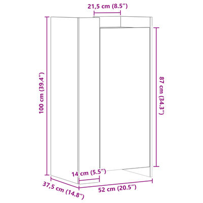 vidaXL Shoe Cabinet Brown Oak 52x37.5x100 cm Engineered Wood