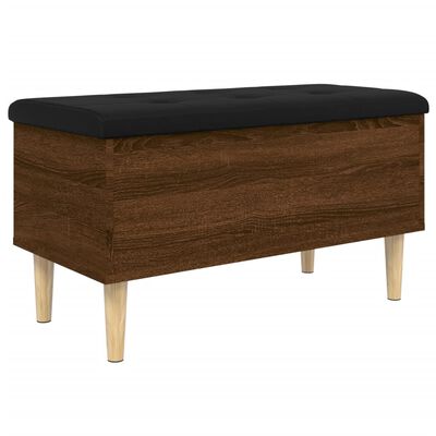 vidaXL Storage Bench Brown Oak 82x42x46 cm Engineered Wood