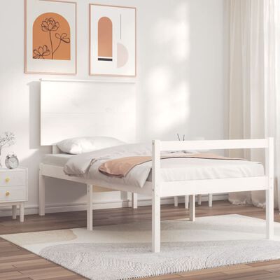 vidaXL Senior Bed without Mattress White Small Single Solid Wood