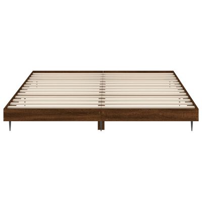 vidaXL Bed Frame without Mattress Brown Oak 180x200 cm Super King Engineered Wood