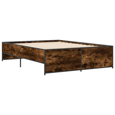 vidaXL Bed Frame without Mattress Smoked Oak 140x190 cm