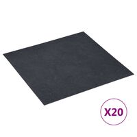 vidaXL Self-adhesive Flooring Planks 20 pcs PVC 1.86 m² Black Marble