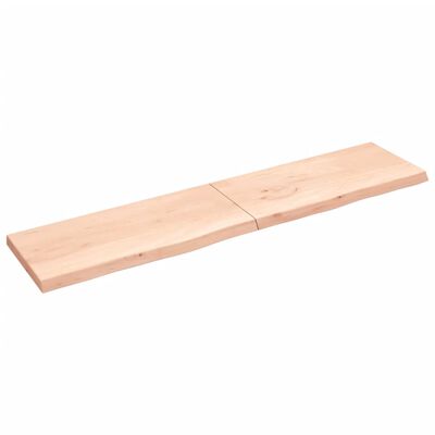 vidaXL Bathroom Countertop 220x50x(2-6) cm Untreated Solid Wood