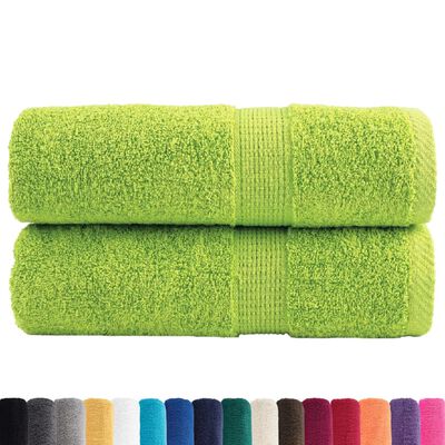 vidaXL Premium Soap Towels SOLUND 2 pcs Apple Green 30x30 cm 600 gsm