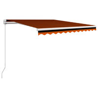 vidaXL Manual Retractable Awning 300x250 cm Orange and Brown