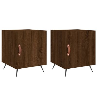 vidaXL Bedside Cabinets 2 pcs Brown Oak 40x40x50 cm Engineered Wood