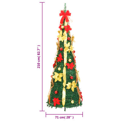 vidaXL Artificial Christmas Tree Pop-up 200 LEDs Green 210 cm