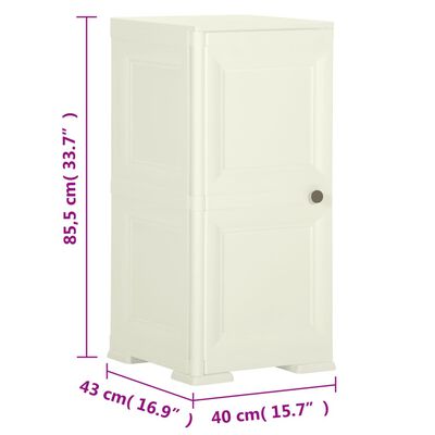 vidaXL Plastic Cabinet 40x43x85.5 cm Wood Design Vanilla Ice