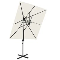 vidaXL Cantilever Garden Parasol with Double Top Sand 250x250 cm