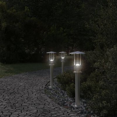 vidaXL Outdoor Floor Lamps 3pcs Silver 60 cm Stainless Steel