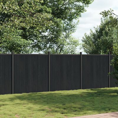 vidaXL Fence Panel Grey 526x186 cm WPC