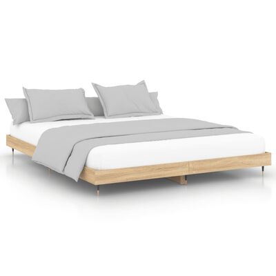 vidaXL Bed Frame without Mattress Sonoma Oak 200x200 cm Engineered Wood