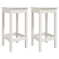 vidaXL Bar Chairs 2 pcs White 40x40x78 cm Solid Wood Pine