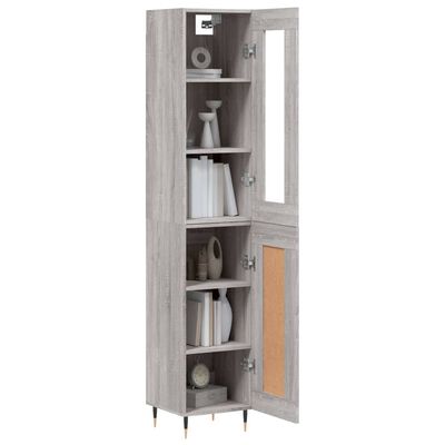 vidaXL Highboard Grey Sonoma 34.5x34x180 cm Engineered Wood