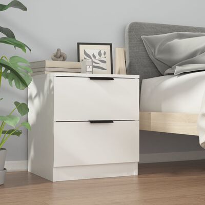 vidaXL Bedside Cabinets 2 pcs White Engineered Wood