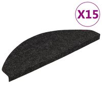 vidaXL Stair Mats Self-adhesive 15 pcs 65x22.5x3.5 cm Anthracite