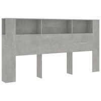 vidaXL Headboard Cabinet Concrete Grey 200x18.5x104.5 cm