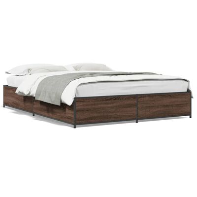 vidaXL Bed Frame without Mattress Brown Oak 140x200 cm